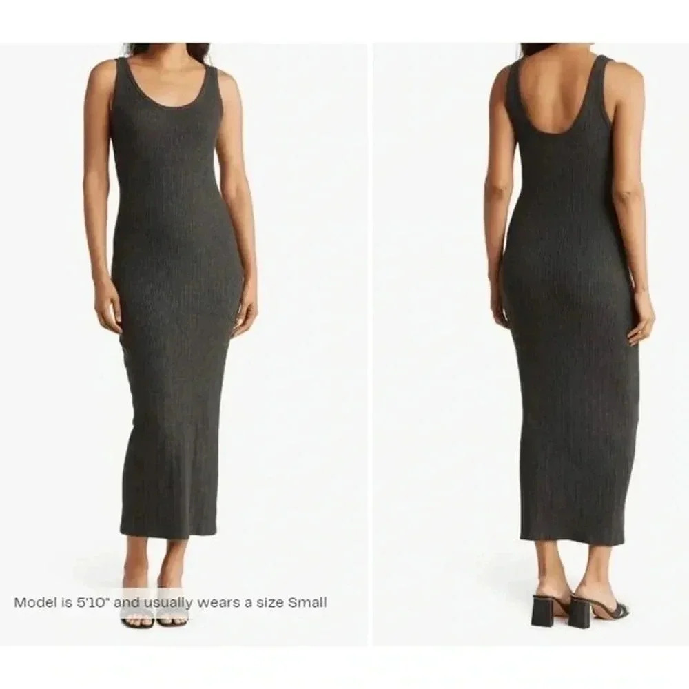 Avec  Les Filles Rib Knit Midi Dress